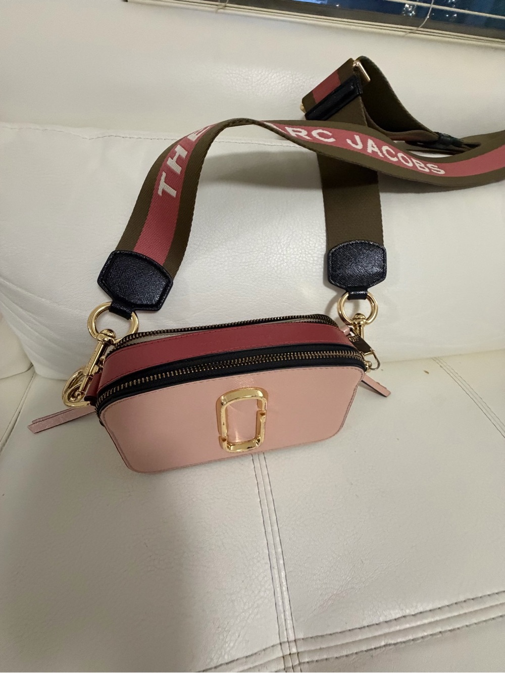 Marc Jacobs Pink and Yellow Snapshot Crossbody with Branded Strap - Picture 6 of 6